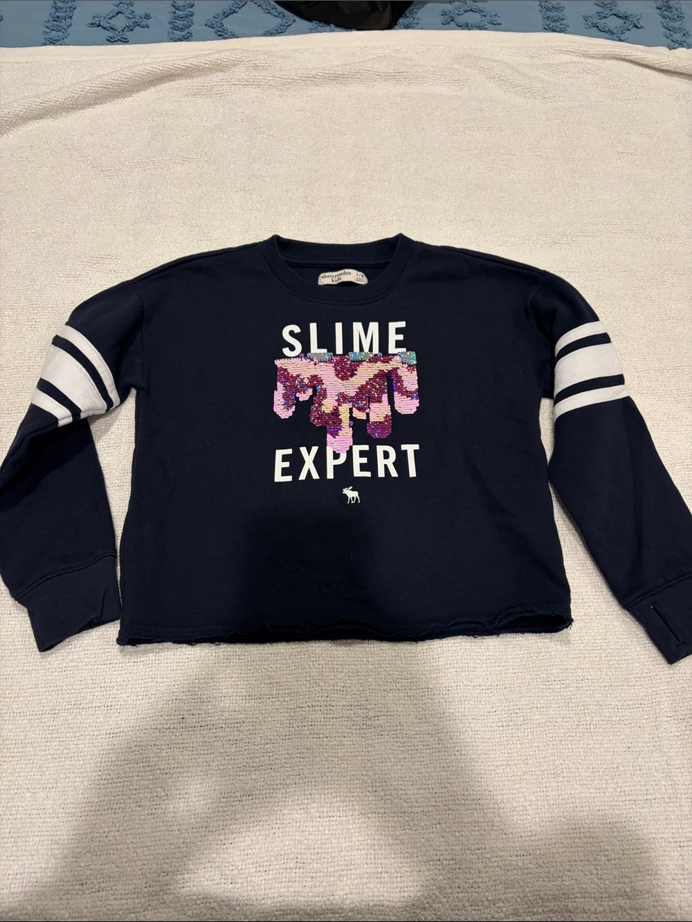 Abercrombie kids Black Crewneck Sweatshirt with Slime Graphic Detail